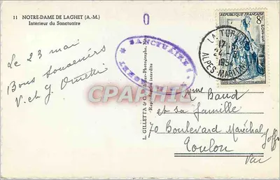 Notre-Dame de Lachet (A.M.) — Wnętrze Świątyni — L. Gilletta & Cie, n°11 — Rewers