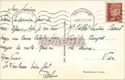 Thonon-les-Bains — Basílica de São Francisco de Sales — editor P.A.C. Brunaud, Lyon, n° 738 — Verso