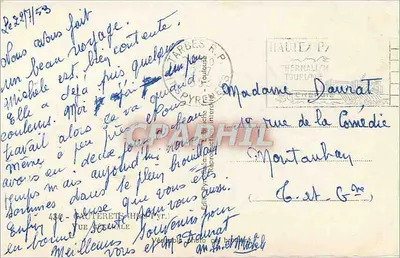 Widok z lotu nad Vauterets (Hautes-Pyrénées) — wydawca Eble, n° 433 — Rewers