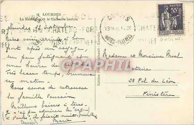 Lourdes — De Basiliek en het Kruisweg — Uitgave Photogénault, Lourdes — Achterkant