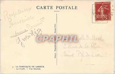 Bazylika w Lisieux — Krypta — Ogólny widok — Depozyt: Reprodukcja zabroniona — Dragez Paris — Rewers