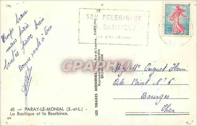 Paray-le-Monial — A Basílica e a Bourbince — Les Tirages Modernes, n°40 — Verso