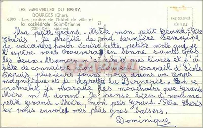 Bourges — Ogród hotelu miejskiego i katedra Świętego Etienne (XIII–XVI wiek) — Wydawnictwo Valpinçon — Rewers