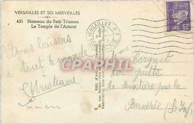 Kaplica Miłości — Versailles — Éd. d'Art, Paryż — Rewers