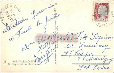 Paray-le-Monial — A Basílica e a Bourbince — editor Paray-le-Monial (68) — Verso