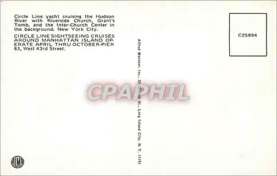 Bateau Circle Line — Rio Hudson — Nova Iorque — Alfred Maierer, Inc. — Verso