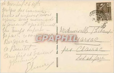 Bordeaux — Quai Louis XVIII — widok portu i Grand Vizir, Place Tourny — wyd. Vorme & Cie, nr 58 — Rewers