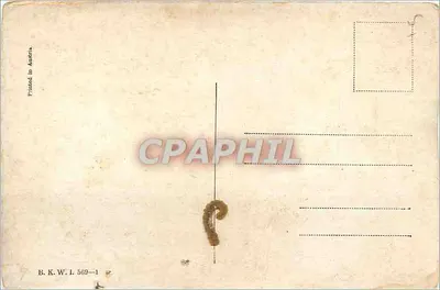 Enfants en costumes traditionnels — scène de rue avec édifice en arrière-plan — éditeur B. K. W. I. 569-1 — Verso