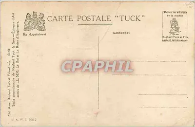 Dziecko z hełmem telefonowym — ilustracja F.J. OSTERMANN — wydane przez Raphael Tuck & Fils — Rewers