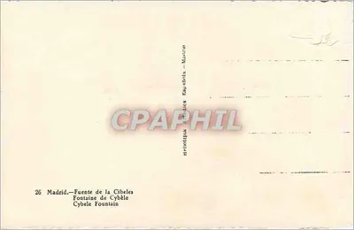 Madrid — Fontaine de Cybèle — Editor Artística Española, n°26 — Verso