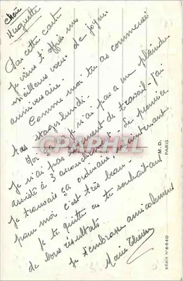 Arranjo de rosas — Aniversário — M.D. Paris, série N°6640 — Verso