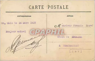Saint-Malo — O Túmulo de Châteaubriand — Costa da Esmeralda — Editor G. F. n°2535 — Verso