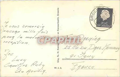 Groenlo, Maliebaan — widok rzeki otoczonej lasem — wydawca W.S.B. — Rewers