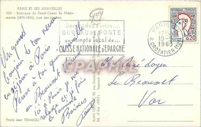 Bazylika Świętego Serca Panny Marii w Montmartre — Paryż — Wyd. Jean Trimoli — Rewers