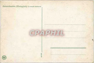 Kaiserslautern (Rheinpfalz) — Gewerbemuseum — editor W.B.M. n° 29732 — Verso