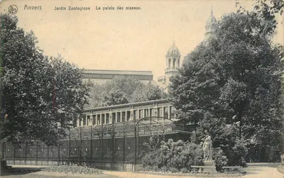 Anvers — Jardim Zoológico — O palácio dos pássaros. Editor Nels, número de série não visível.