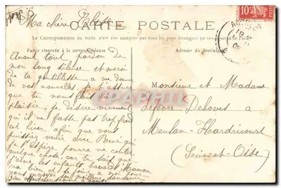 Vic-sur-Aisne — O Castelo (lado Sul) — Edição dos Comptoits Franceses — Verso