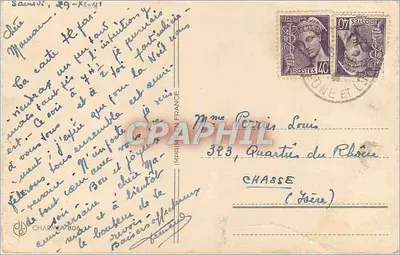 Duas rosas — Aniversário — Imprimerie Charney 806 — Verso
