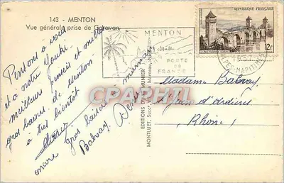 Ogólny widok z Gattacán — Menton — Wydawnictwo Munier — Rewers
