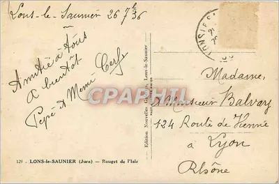 Estátua de um soldado — Lons-le-Saunier — Edição Rouget de l'Isle — Verso