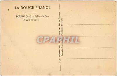 Bourg (Ain) — Katedra Brou — Widok ogólny — Wydawnictwo Sztuki YVC, Paryż — Rewers