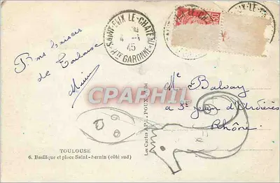 Toulouse — Basílica de São Sernim (lado sul) — As Cartas APA, n°6 — Verso