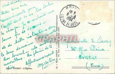 Poissy - L'Église — éditeur « REAL-PHOTO » — Verso