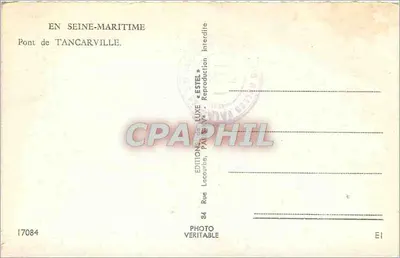 Ponte de Tancarville — Seine-Maritime — Editor Estel, n° 17084 — Verso