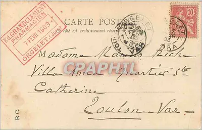 Orgelet (Jura) — Vista geral — G. Tournier, editor, em Orgelet — Verso