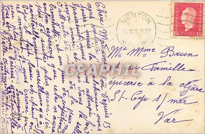 Menton — Widok z Armonidade — Graphephil — Rewers