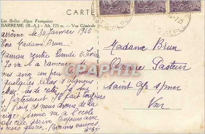 Barreme (B.-A.) — Widok ogólny — Piękne Alpy Francuskie — Rewers