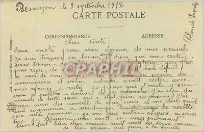 Besançon — Widok z Katedry św. Jana — Wycieczka do Franche-Comté, nr 709 — Rewers