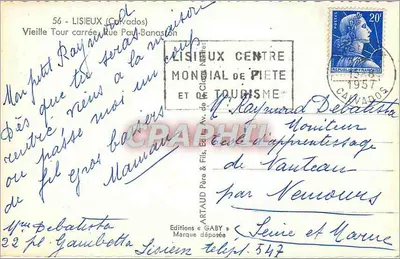 Vieille Tour carrée — Rue Paul-Banaston — Edições Gaby, Série 547 — Verso
