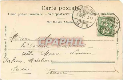 Cervin widziany z Jeziora Czarnego — Wydanie Photoglob Co. Zürich, n° 2112 — Rewers
