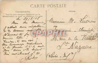 Taillebourg — Linha de Paris e terraço do castelo — Editor J. Pycenat, série 34 — Verso