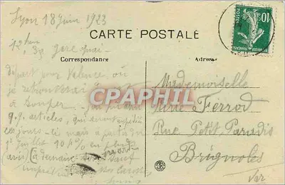 LYON — Ponte Lafayette — J. R. — Verso