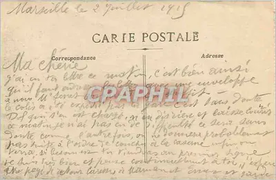 MARSEILLE - Nossa Senhora da Guarda — vista da basílica e da torre — editor não identificado — Verso