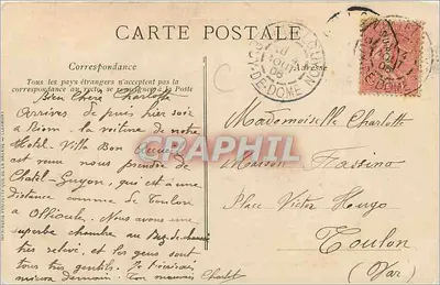 Châtelguyon — Un coin du Parc — V.D. éditeur — Rewers