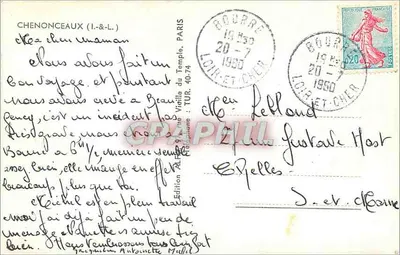 Chenonceaux — Widok z powietrza zamek i ogrody — Wydawnictwo ALFA — Rewers
