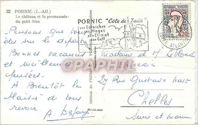 Pornic (L.-Atl.) — O castelo e a promenade — Edição da Europ — Verso