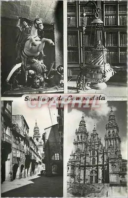 Santiago de Compostela — Collage de 4 vues — Éditions Villaragoza