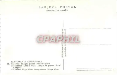 Santiago de Compostela — Catedral, Grande Altar em Prata — Edições Lluch, série 20 — Verso