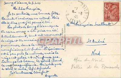 Bourg d'Oisans — Vista tirada da estrada de Huez — editor não identificado, n° 886 — Verso