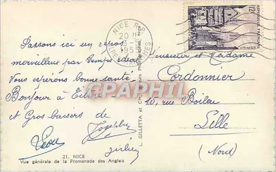 Ogólny widok Promenady Anglijskiej — Nice — Wydawca L. Gilletta et Cie, n°21 — Rewers