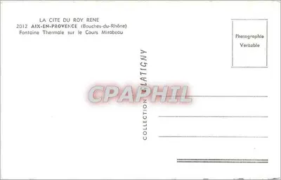 Fonte Termal — Aix-en-Provence — Coleção Glatigny — Verso