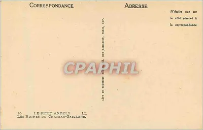 Les Ruines du Château-Gaillard — Le Petit Andely — Éditeur : Léat et Neudren, Paris — Verso