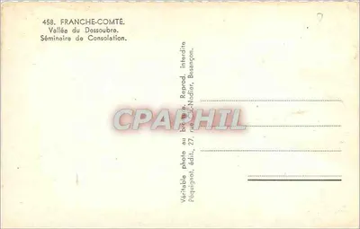 Vale do Dessoubre — Seminário de Consolação — Péguintot, Besançon — Verso
