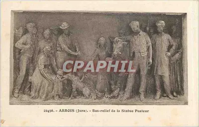 Arbois (Jura) — Bas-relief da Estátua de Pasteur — Edições C. B. Passegno