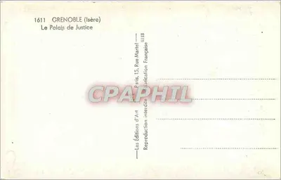 Grenoble (Isère) — Het Paleis van Justitie — Edities d'Arte Martel — Achterkant