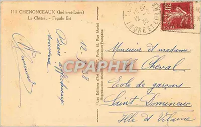Chenonceau (Indre-et-Loire) — Front Zachodni — Wydawnictwo Sztuki Martel — Rewers